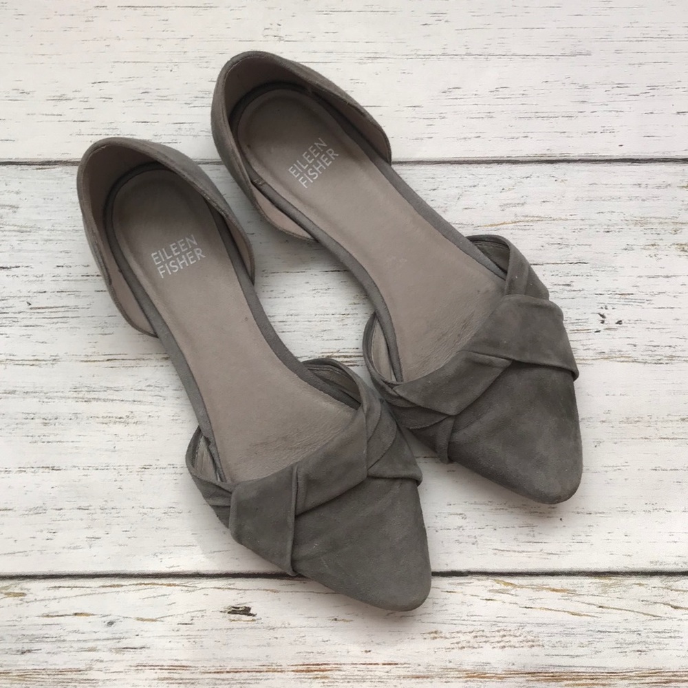 Eileen Fisher Graphite d’Orsay Suede Flats